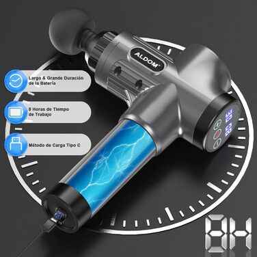 Електричний масажер для м'язів з 8 насадок та 30 рівнями швидкості - глибокий масаж