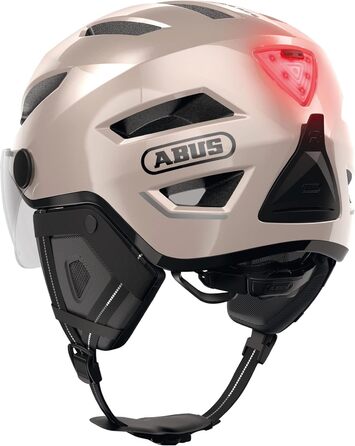 Велосипедний шолом ABUS Stadthelm Pedelec 2.0 ACE з підсвіткою, візором, дощовим козирком та захистом для вух, універсальний для жінок і чоловіків