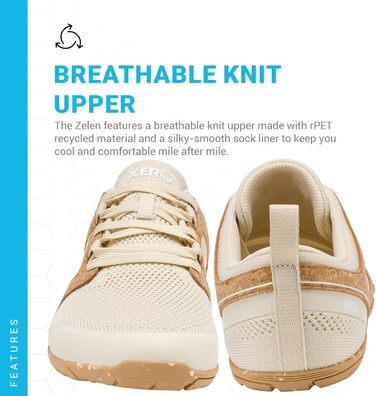 Xero Shoes Zelen: Еко-кросівки для бігу по дорогах (49.5 EU, Корковий)