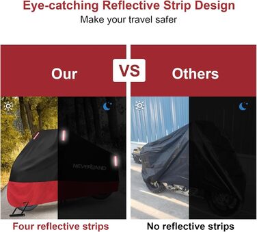 Водонепроникна мотоциклетна накривка Neverland для зберігання на вулиці та в приміщенні. 210D, 220 x 95 x 110 см. Підходить для мотоциклів, скутерів, мопедів.