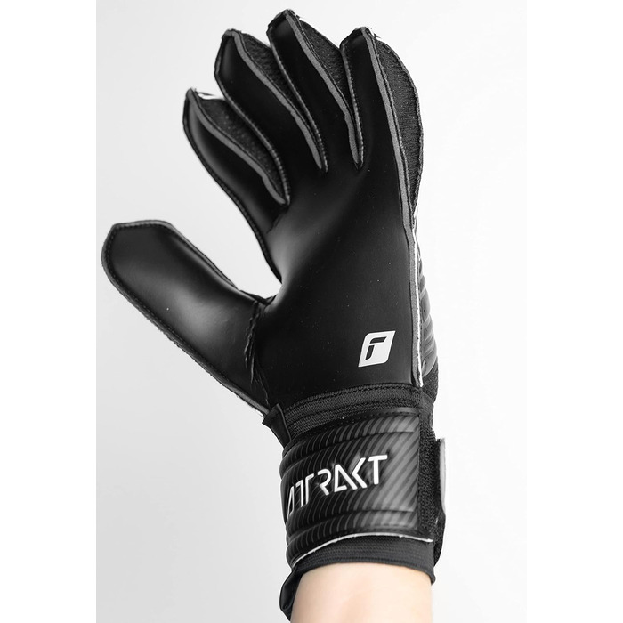 Воротарські рукавички Reusch Attrakt Solid для дорослих, зовнішній шов, універсальні, чорні, розмір 10 — футбольні рукавиці для всіх типів полів