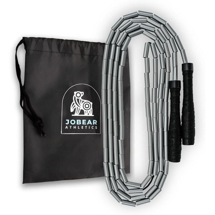 Стрибковий скакалка JOBEAR Athletics з кульками для фітнесу - зручні ручки з Grip Tape, без спутанню, регульована - для дорослих, підлітків та дітей (батьків)