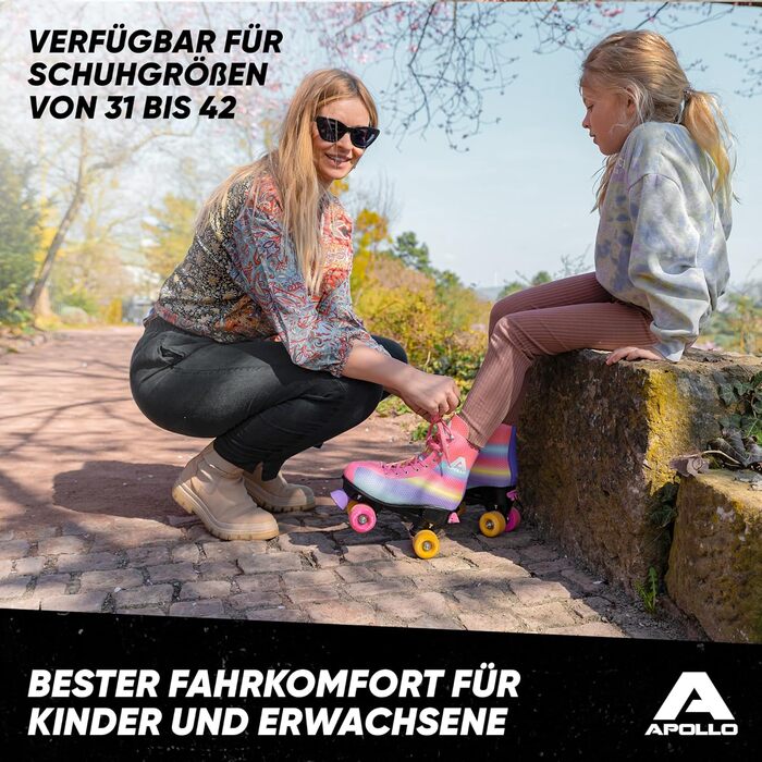 Роликові ковзани Apollo Disco Roller: класичні моделі для дітей та дорослих, регульовані Quad-ковзани (31-42)