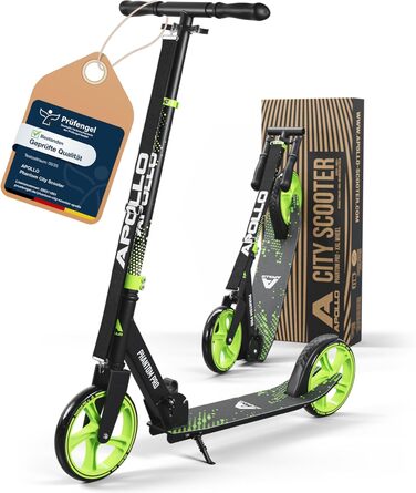 Електросамокат Apollo Phantom Pro City XXL зелений - для дорослих та підлітків, складаний, з регульованою висотою