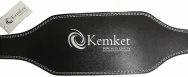 Пояс для підняття важкої атлетики Kemket з підкладкою з шкіри, для жінок та чоловіків, з подвійною пряжкою, великий (130 см), 10.2 см & 15.2 см