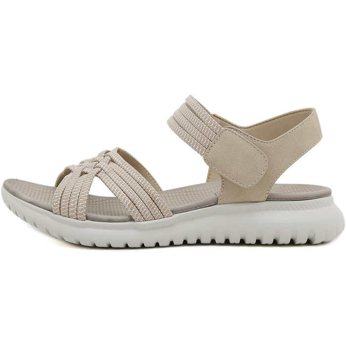 Жіночі сандалії літні для ходьби, відпочинку, спорту та пляжу. Платформа, антиковзаюча підошва, розміри 35-42 EU, колір бежевий. Стиль A