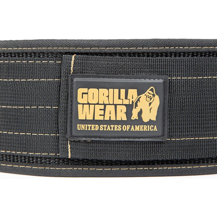 Пояс для бодібілдингу Gorilla Wear 4 дюйми, нейлоновий, чорний, унісекс, для фітнесу та тренувань