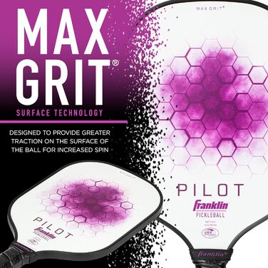 Падл для піклболу Franklin Sports Paddle Pilot 10 мм, білий/фіолетовий, універсальний розмір