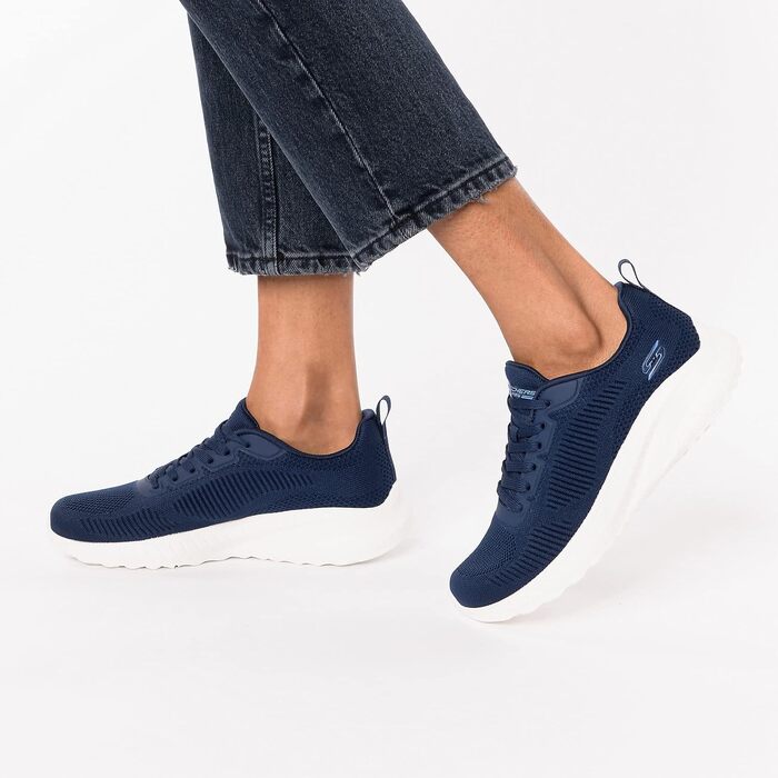Жіночі кросівки Skechers Bob's Squad Chaos Face-Off, темно-сині (Navy), текстиль Engineered Knit, розмір 42 EU