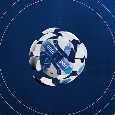 Футбольний м'яч Uhlsport Attack ADDGLUE, тренувальний та ігровий, розмір 5, біло-синій, для юнаків і дорослих, FIFA Basic