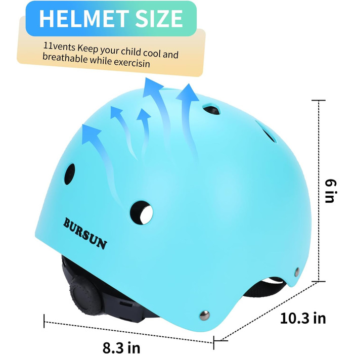 Дитячий шолом Kinder: для велосипеда, ролера, скейтборда (2-16 років), Aqua Set