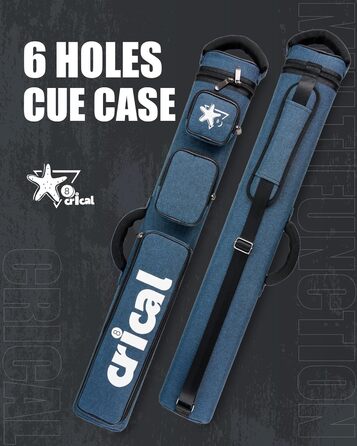 Кейс для більярдних київ CRICAL, 2 x 2 жорсткі кишені для снукеру, з штучної шкіри/оксфордського канвасу (синій)