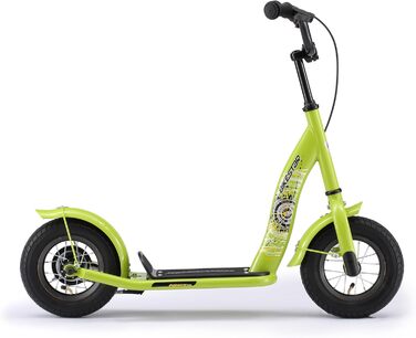 Дитячий роликовий самокат STAR SCOOTER з повітряними колесами (10 дюймів) для хлопчиків та дівчаток 4-5 років. Зелений