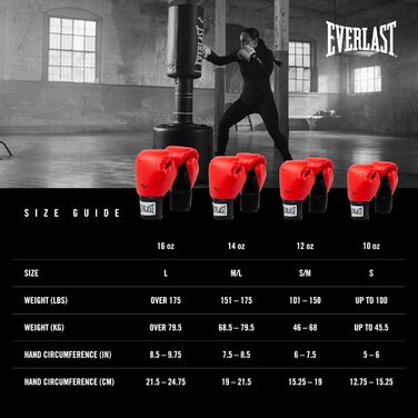 Боксерські рукавички Everlast Prostyle 2 для тренувань, 14 oz, червоні, одноколірні