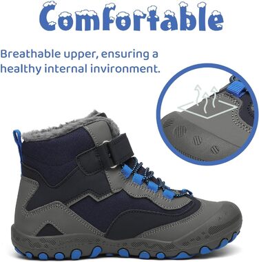 Дитячі зимові черевики Mishansha: теплі, водонепроникні, антиковзаючі, розмір 24-38, блакитні