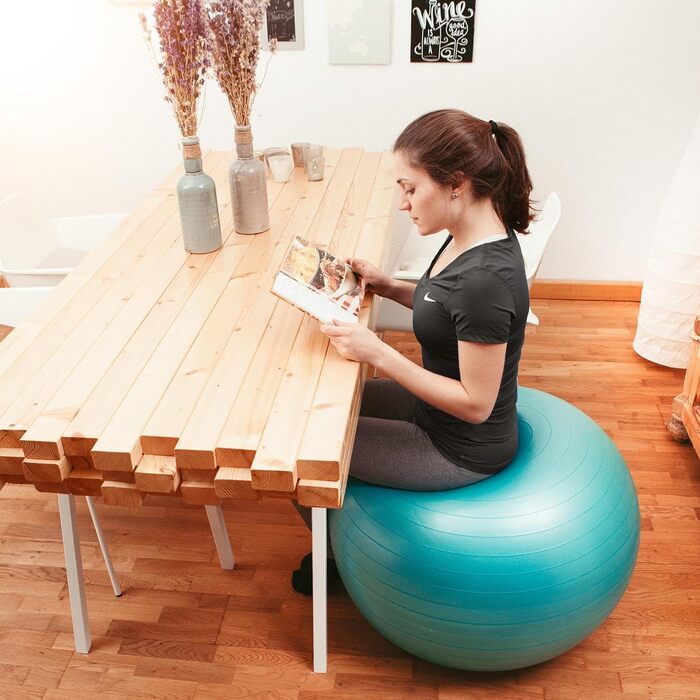 Гімнастичний м'яч DoYourFitness з насосом, 55–85 см, анти-вибуховий, для йоги, пілатесу, тренувань, офісу, балансу та вагітних