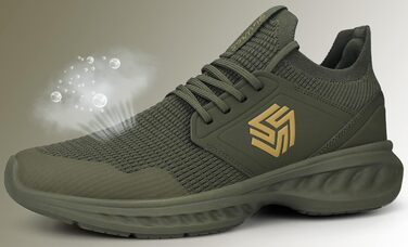 Чоловічі кросівки для ходьби та бігу Slip-On, неслизькі, дихаючі, легкі, для тренувань та залу, розмір 42.5 EU, колір хакі