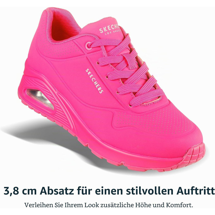Жіночі кросівки Skechers UNO 73667 NORG Hot Pink — рожеві, матеріал Durabuck, розмір 38 EU