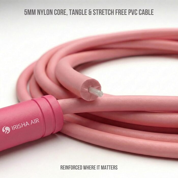 Професійний стрибковий канат Elevate Speed Rope MAX з міцного ПВХ та нейлоновим сердечником, 5 мм, до 3 метрів, колір Irisha Pink