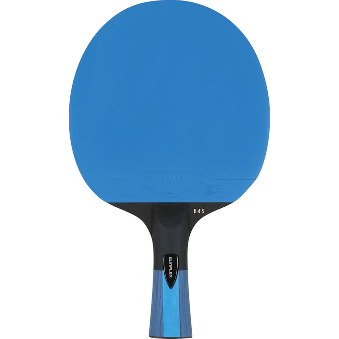Професійна ракетка для настільного тенісу Sunflex Color COMP B45, ITTF, синя накладка, увігнута ручка