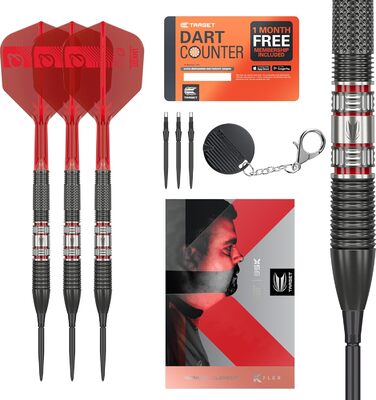 Дротики для дартсу Target Gabriel Clemens 95% вольфраму з K-Flex, Swiss Point, 21/22/23 г, професійні сталеві, набір гравця German Giant