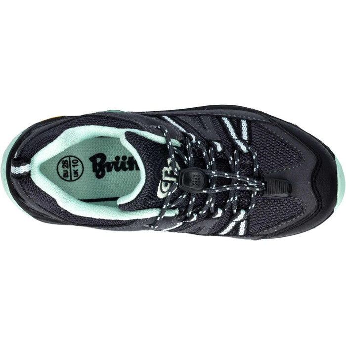 Дитячі кросівки Brütting Ohio LowTrail для дівчаток, 39 EU, антрацит/м'ятно-зелений