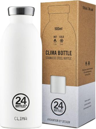 Термобутилка 24Bottles Clima з нержавіючої сталі, герметична, 330/500/850 мл, екологічна, зберігає тепло до 12 годин і холод до 24 годин