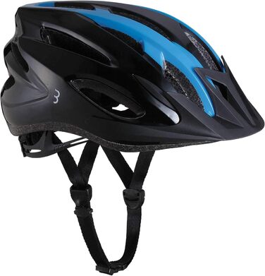 Велошолом BBB Cycling Condor для дорослих, унісекс, чорний/синій, розмір M (54-58 см), знімний візор, сітка від комах, для MTB і шосе