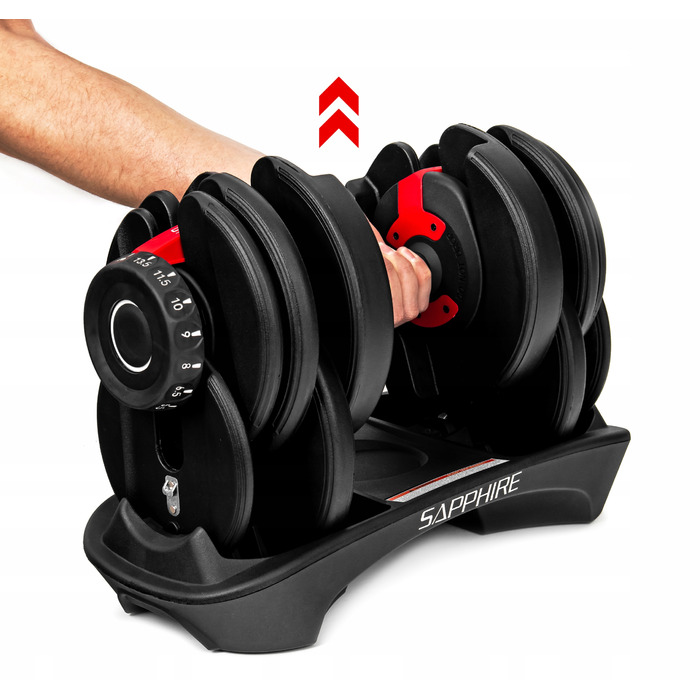 Регульовані гумовані гантелі Sapphire, 1 x 24 кг