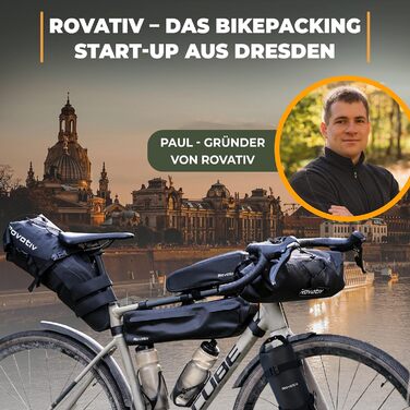 Сумка для керма Rovativ Bikepacking Snack-Pack 1,4 л з додатковою кишенею для їжі, для гравійного, шосейного велосипеда та MTB
