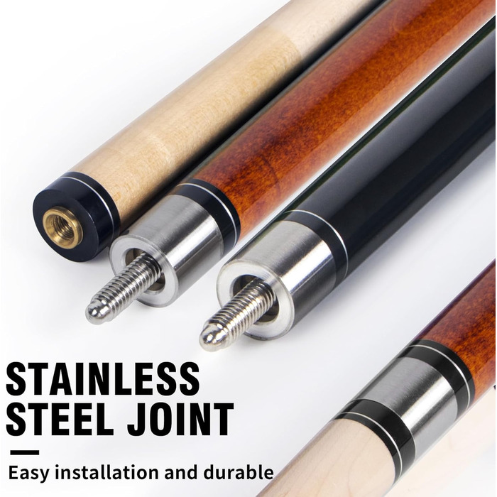 AKLOT Pool Queue: професійні кийки для більярдного столу з канадського клена, 58 дюймів, 18-21 oz, 2 шт.