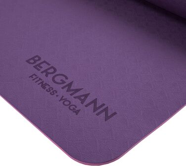 Килимок для йоги Bergmann з ремінком, TPE фітнес-килимок, спортивний килимок для йоги, пілатесу, домашніх тренувань, 183 x 61 x 0.6 см