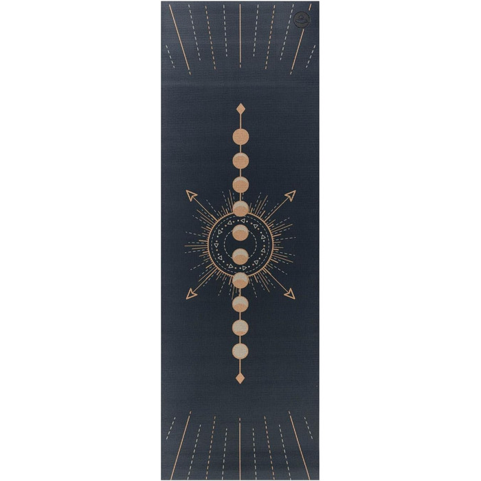 Йога мат Bodhi Leela Collection | Нековзна спортивна мат | Безпечна та миюча мат | PVC мат для йоги, пілатесу та гімнастики (Lunalign, темно-синій)