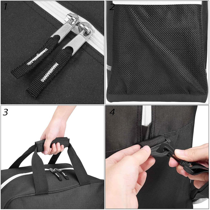 Чохол для лиж MOPHOEXII MOOCY: містка сумка для подорожей, підходить для лиж до 200 см, чорний з зеленим кантом