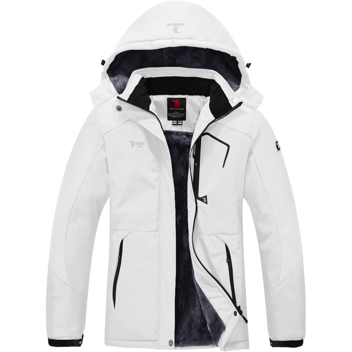 Жіноча зимова куртка YSENTO, водонепроникна, софтшел, флісова, функціональна з капюшоном, білий (XL)