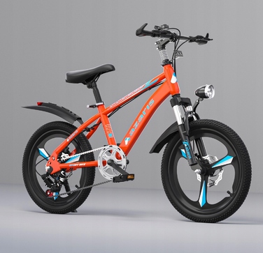 Дитячий велосипед 16 дюймів з дисковими гальмами, допоміжними колесами, амортизатором, захисним кожухом та LED-ліхтариком