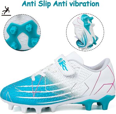 Дитячі футбольні бутси з шипами, професійні, для хлопчиків та дівчаток, розмір 35 EU, біло-блакитні