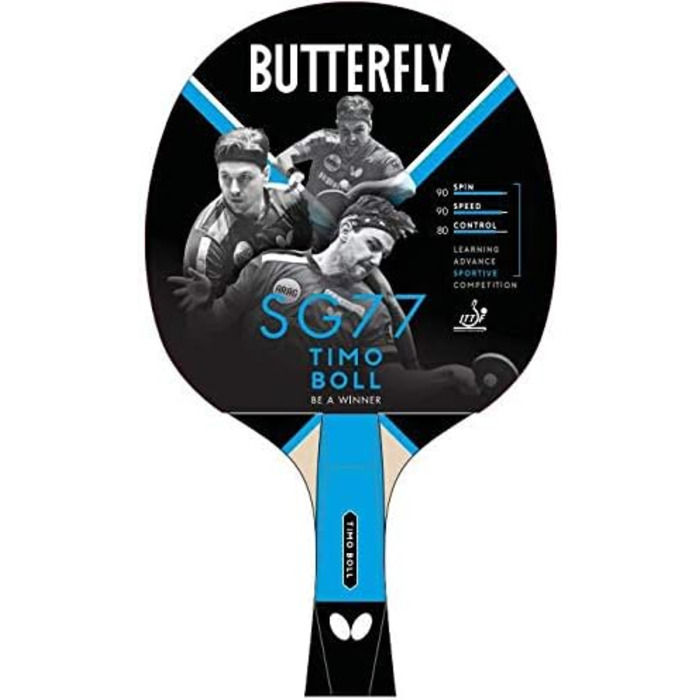 Настільний тенісний ракетка Butterfly Timo Boll SG77 для хобі та тренувань, ITTF сертифікований, ергономічна ручка smart.Grip, для досвідчених та тактичних гравців
