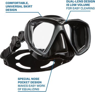 Маска для дайвінгу SCUBAPRO Spectra Mini, чорна, для підводного плавання