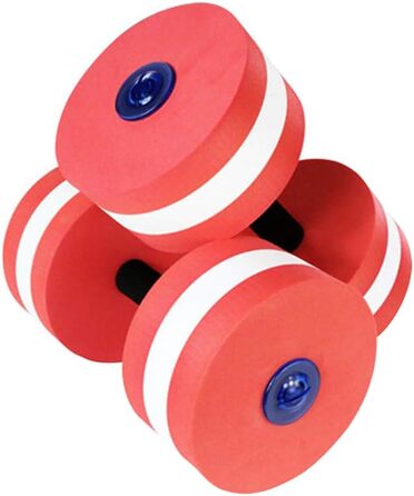 Набір з 2 аква-гантелів для занять у воді, знімний пінопласт, з ручками, для чоловіків та жінок, фітнес у воді (Рожево-червоний)