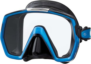 Маска для дайвінгу Tusa M1001 Freedom HD з чорного силікону - колір плавника риби Blue