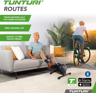 Велотренажер Tunturi Cardio Fit M40 для дому з Bluetooth, 8 рівнів навантаження, магнітне гальмування, мінібайк під стіл