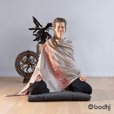 Подушка для медитації Bodhi Zafu ECO бордо | Класична кругла подушка для йоги з органічної бавовни та гречаного лушпиння | Висота 19 см