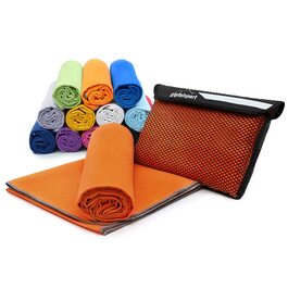 Рушник мікрофібра Gipfelsport XXL 200x90 см, помаранчевий - швидкосухний пляжний/спортивний рушник для подорожей, кемпінгу