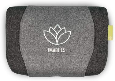 HoMedics Zen медитаційна подушка з пам'яттю, ортопедична подушка для шиї, ароматерапія з ефірними оліями, роликовий масаж, безшумна, бездротова, сіра