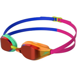 Окуляри для плавання Speedo Fastskin Speedsocket 2 з дзеркальними лінзами, унісекс, зелено-оранжеві, універсальний розмір