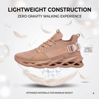Кросівки чоловічі та жіночі спортивні для бігу та фітнесу Turnschuhe (G133 Braun, розмір 41 EU) - дихаючі, легкі, з амортизацією