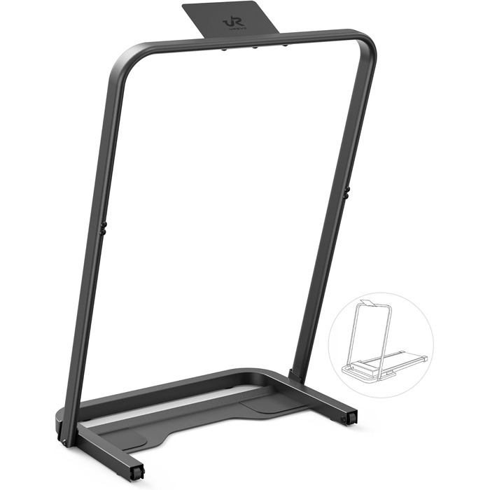 UREVO Smart Walking Pad: компактний біговий килимок під стіл з двома амортизаторами, додаток для фітнесу з аналітикою та режимом MIIT, керування пультом або додатком для дому/офісу (чорний)