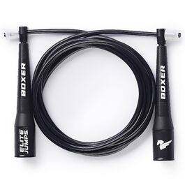 Стрибальний скакалка Elite Jumps Boxer 3.0 для дорослих, PVC Speed Rope для боксу, кросфіту та кардіо, регульована, чорна