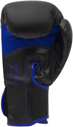 Боксерські рукавички adidas Hybrid 80 для боксу, кікбоксингу, MMA, тренувань, 6 унцій, чорні/сині, унісекс